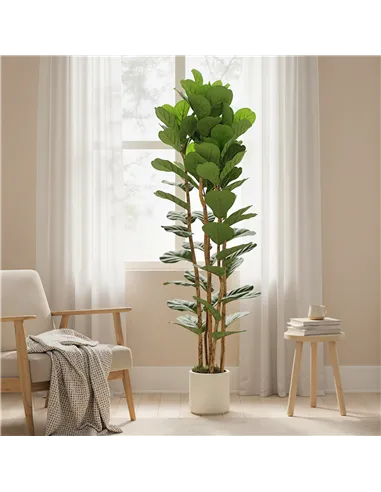 HOMCOM 180cm Artificial Fiddle Leaf Fig Tree - Green