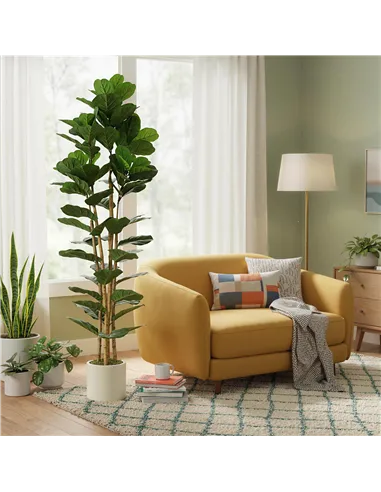 HOMCOM 180cm Artificial Fiddle Leaf Fig Tree - Green