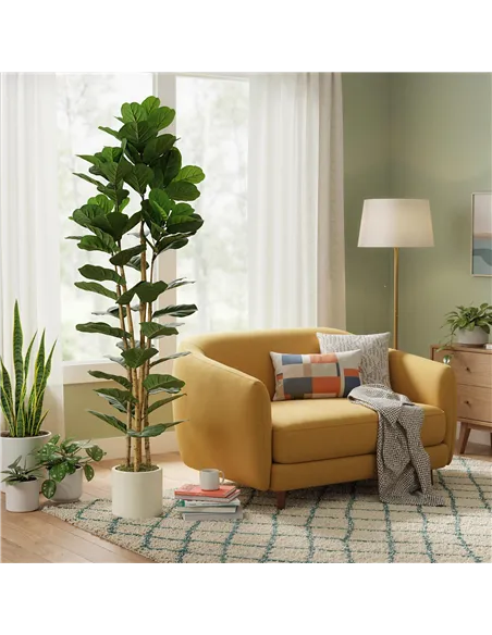 HOMCOM 180cm Artificial Fiddle Leaf Fig Tree - Green