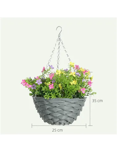 HOMCOM Set of 2 Artificial Hanging Cosmos Flowers - Multi-Colored