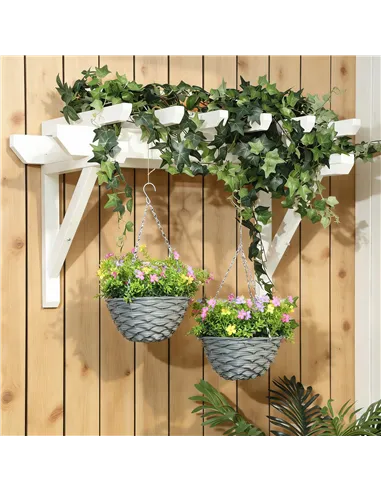 HOMCOM Set of 2 Artificial Hanging Cosmos Flowers - Multi-Colored