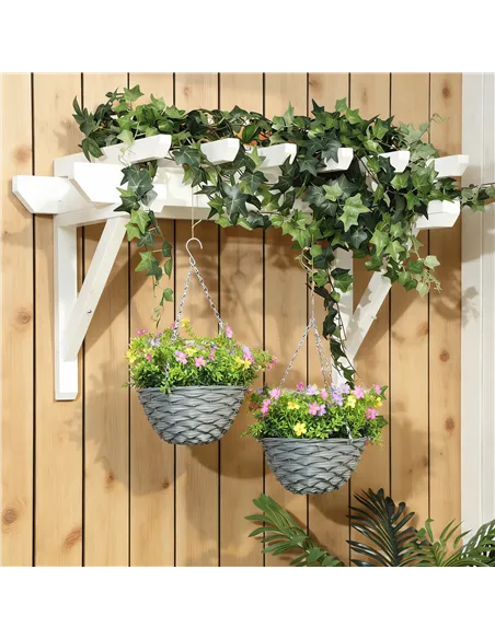 HOMCOM Set of 2 Artificial Hanging Cosmos Flowers - Multi-Colored