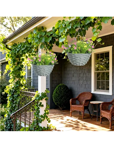 HOMCOM Set of 2 Artificial Hanging Cosmos Flowers - Multi-Colored