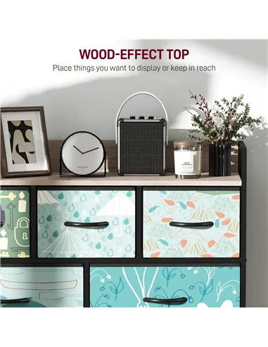 HOMCOM 7-Drawer Chest of Drawers - Blue