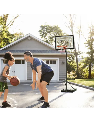HOMCOM Portable 10ft Basketball Backboard Hoop Set Professional Outdoor Freestanding Basketball Stand with Wheels for Adults and