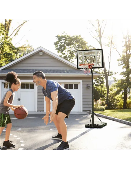 HOMCOM Portable 10ft Basketball Backboard Hoop Set Professional Outdoor Freestanding Basketball Stand with Wheels for Adults and