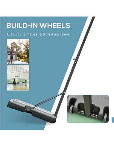 HOMCOM Portable 10ft Basketball Backboard Hoop Set Professional Outdoor Freestanding Basketball Stand with Wheels for Adults and