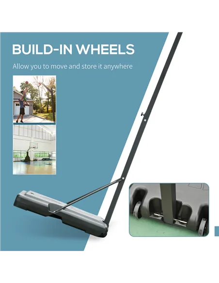 HOMCOM Portable 10ft Basketball Backboard Hoop Set Professional Outdoor Freestanding Basketball Stand with Wheels for Adults and