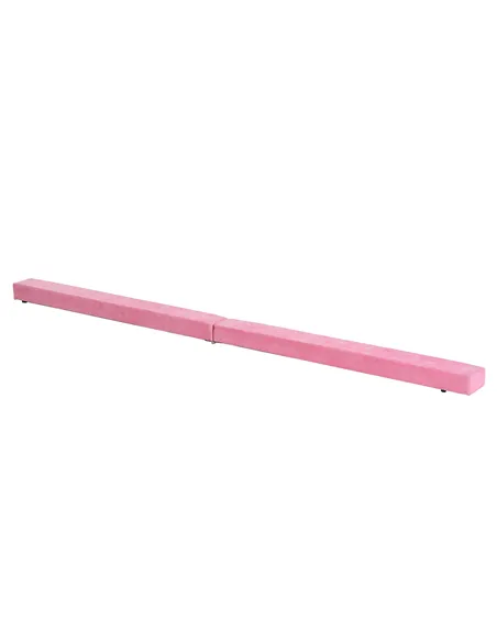 HOMCOM 2.1M 7FT Gymnastics Folding Balance Beam Home Gym Training Exercise Sports - Pink