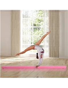 HOMCOM 2.1M 7FT Gymnastics Folding Balance Beam Home Gym Training Exercise Sports - Pink 2