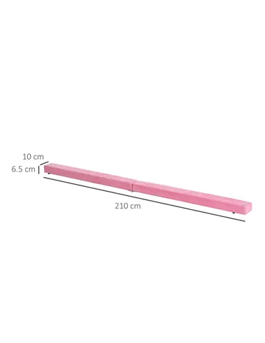 HOMCOM 2.1M 7FT Gymnastics Folding Balance Beam Home Gym Training Exercise Sports - Pink