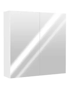 HOMCOM 60 x 15 cm Double Door Bathroom Mirror Cabinet - White