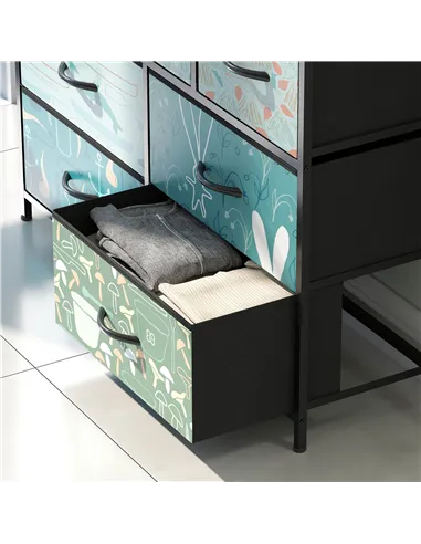 HOMCOM 7-Drawer Chest of Drawers - Blue