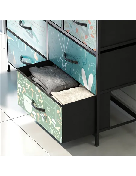 HOMCOM 7-Drawer Chest of Drawers - Blue