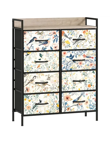 HOMCOM 8-Drawer Chest of Drawers - White