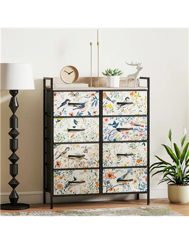 HOMCOM 8-Drawer Chest of Drawers - White