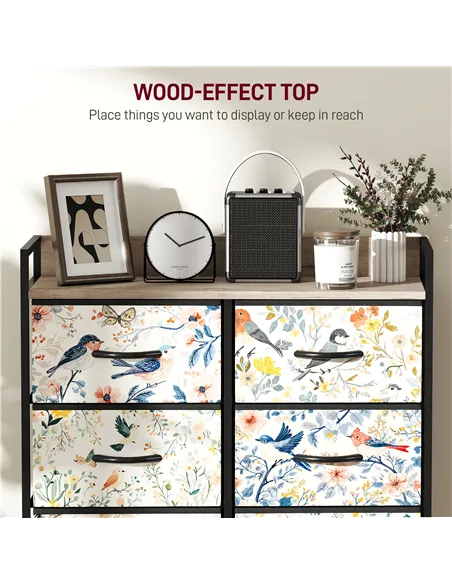 HOMCOM 8-Drawer Chest of Drawers - White