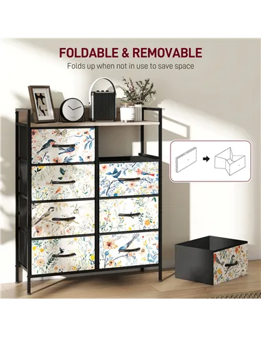 HOMCOM 8-Drawer Chest of Drawers - White