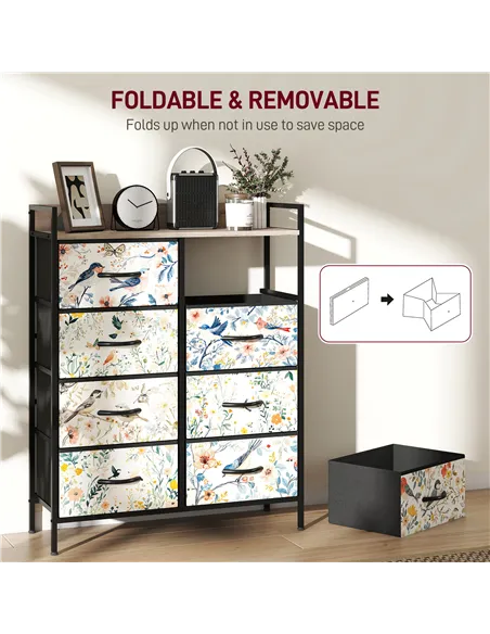 HOMCOM 8-Drawer Chest of Drawers - White