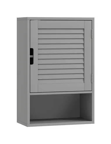 HOMCOM Bathroom Cabinet, Wall Mounted Storage Cabinet with Adjustable Shelves, 40 x 20 x 60 cm, Grey