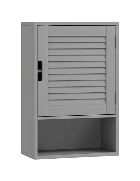 HOMCOM Bathroom Cabinet, Wall Mounted Storage Cabinet with Adjustable Shelves, 40 x 20 x 60 cm, Grey