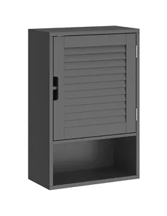 HOMCOM Bathroom Cabinet, Wall Mounted Storage Cabinet with Adjustable Shelves, 40 x 20 x 60 cm, Black