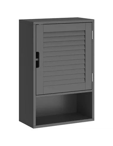 HOMCOM Bathroom Cabinet, Wall Mounted Storage Cabinet with Adjustable Shelves, 40 x 20 x 60 cm, Black