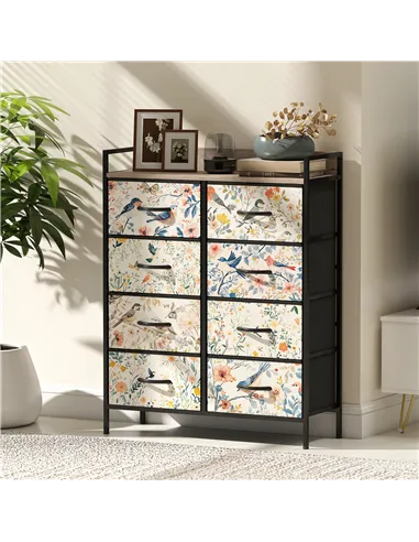 HOMCOM 8-Drawer Chest of Drawers - White