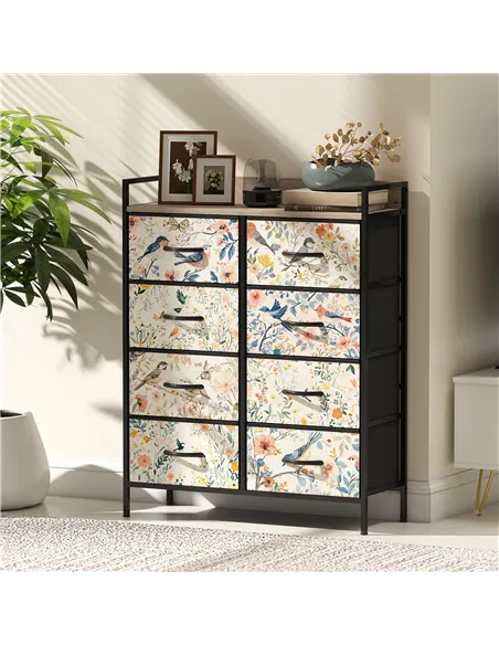 HOMCOM 8-Drawer Chest of Drawers - White