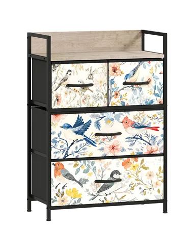 HOMCOM 4-Drawer Chest of Drawers - White