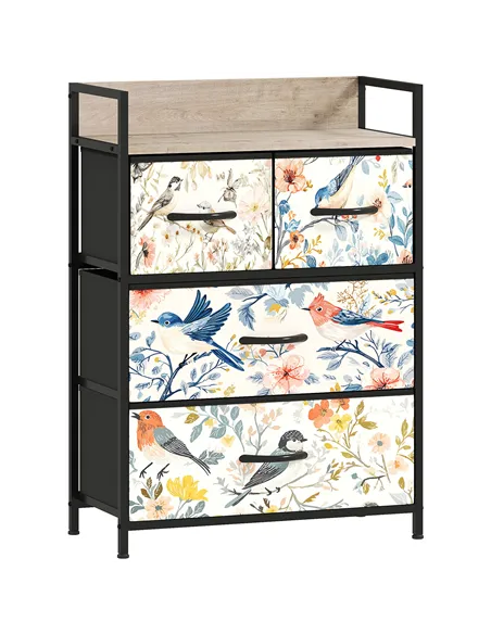 HOMCOM 4-Drawer Chest of Drawers - White