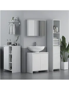 HOMCOM Narrow Bathroom Cabinet, Slim Bathroom Storage Unit with Open Compartment, Freestanding Storage Cupboard for Small Spaces 2