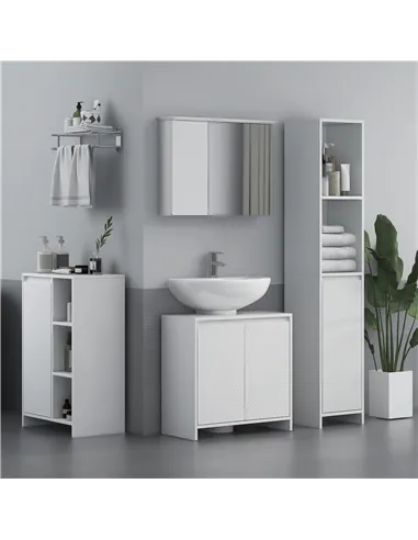 HOMCOM Narrow Bathroom Cabinet, Slim Bathroom Storage Unit with Open Compartment, Freestanding Storage Cupboard for Small Spaces