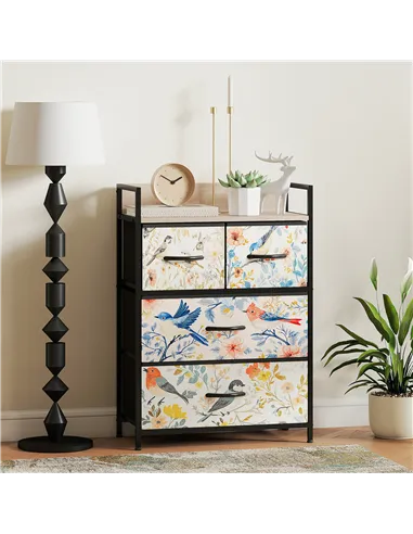 HOMCOM 4-Drawer Chest of Drawers - White