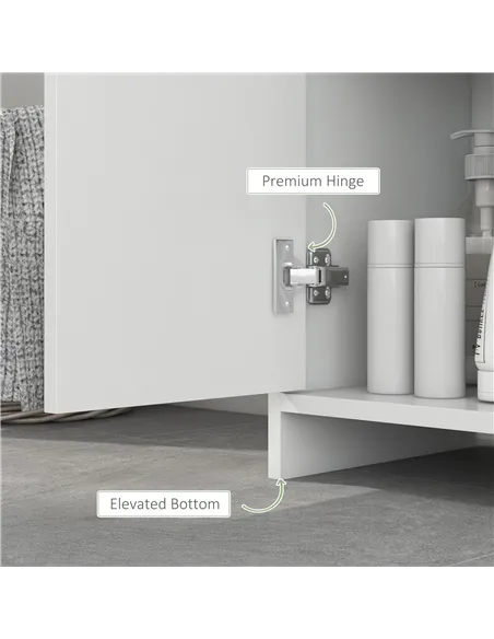 HOMCOM Narrow Bathroom Cabinet, Slim Bathroom Storage Unit with Open Compartment, Freestanding Storage Cupboard for Small Spaces