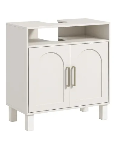 HOMCOM Under Sink Cabinet for Basin without Pedestal - Cream White