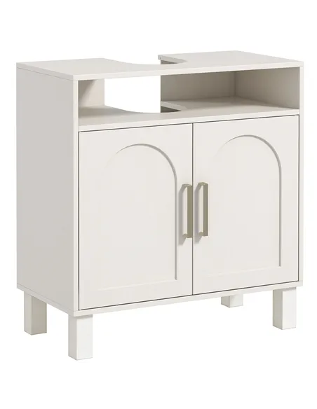 HOMCOM Under Sink Cabinet for Basin without Pedestal - Cream White