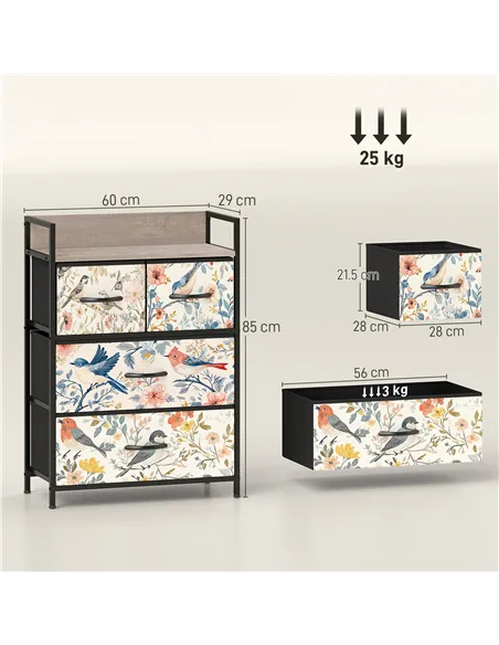 HOMCOM 4-Drawer Chest of Drawers - White