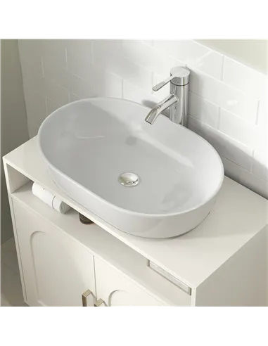 HOMCOM Under Sink Cabinet for Basin without Pedestal - Cream White
