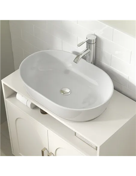 HOMCOM Under Sink Cabinet for Basin without Pedestal - Cream White