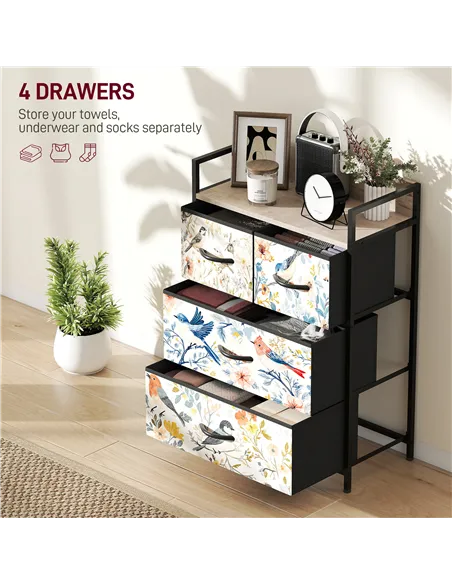 HOMCOM 4-Drawer Chest of Drawers - White