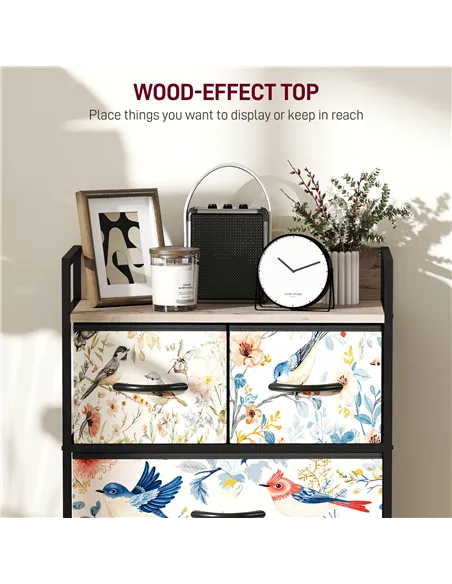 HOMCOM 4-Drawer Chest of Drawers - White