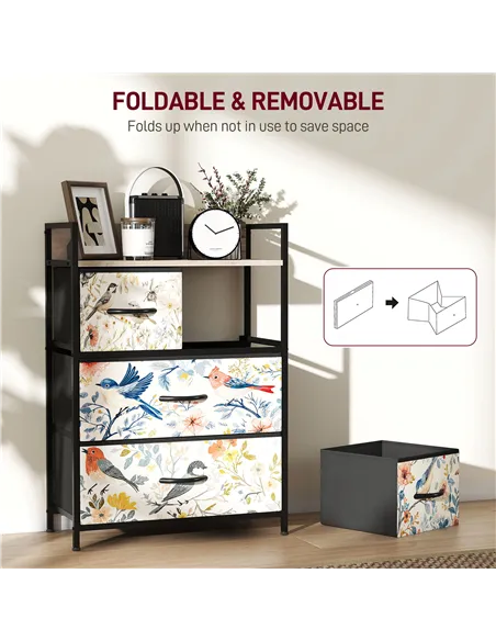 HOMCOM 4-Drawer Chest of Drawers - White