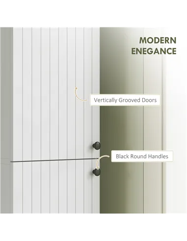 HOMCOM Wall Mounted Tall Bathroom Storage Cabinet with Soft-Close Hinges, Slim Bathroom Cabinet with 2 Doors, White