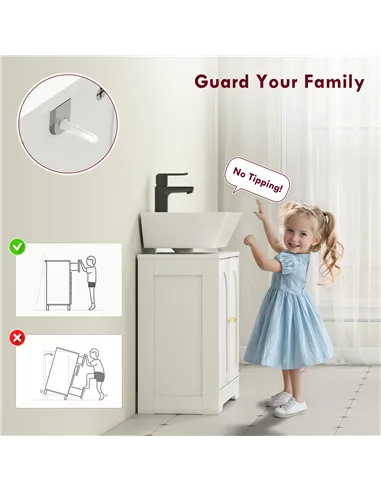 HOMCOM Under Sink Bathroom Cabinet with 2 Arch Doors - White