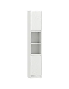 HOMCOM Narrow Bathroom Cabinet, Slim Bathroom Storage Unit with Open Compartment, Freestanding Storage Cupboard with Adjustable 