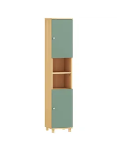 HOMCOM Bathroom Cabinet with Adjustable Shelves and Open Shelves - Green