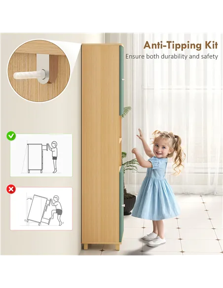 HOMCOM Bathroom Cabinet with Adjustable Shelves and Open Shelves - Green