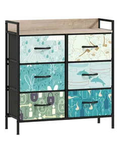 HOMCOM 6-Drawer Chest of Drawers - Blue