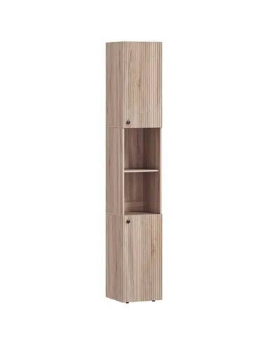 HOMCOM 6-Tier Tall Bathroom Cabinet - Natural